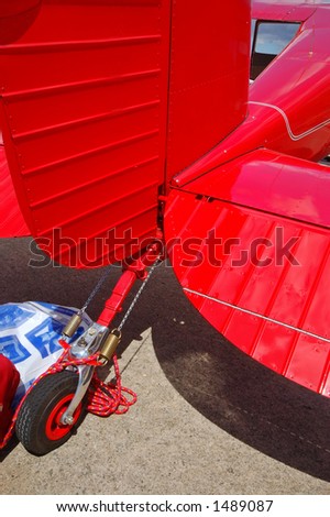 Tailwheel of a Cessna 140 vintage airplane