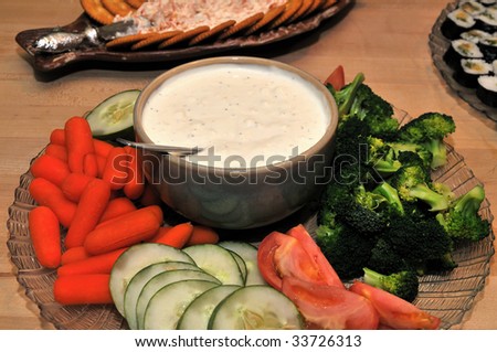 vegetable snacks and blue cheese dressing