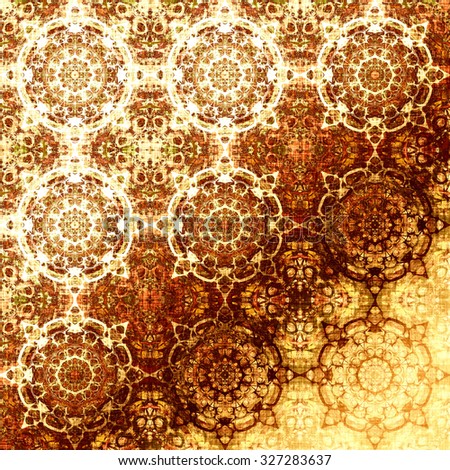 Golden oriental pattern, folk traditional elements. Royal gold texture for textile, wallpapers, advertisement, page fill, book covers etc. Boho-chic fabric background, dusty rose metallic foil