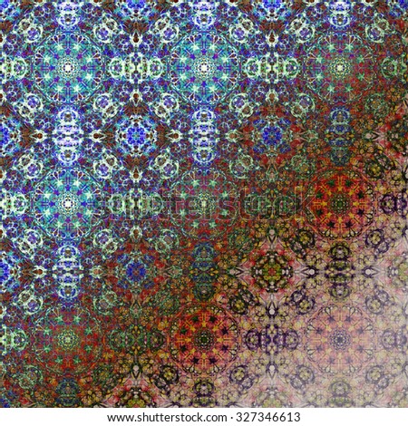 Metallic oriental pattern with ethnic traditional elements. Royal texture for textile, wallpapers, advertisement, page fill, book covers etc. Christmas background, colorful foil