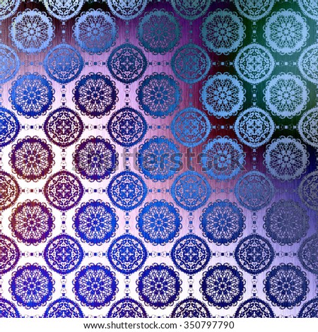 Bright colorful metallic oriental pattern, folk traditional elements. Damask texture for textile, wallpapers, advertisement, page fill, book covers etc. Boho-chic fabric background