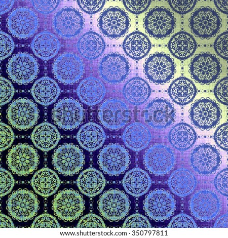 Colorful metallic oriental pattern, folk traditional elements. Royal texture for textile, wallpapers, advertisement, page fill, book covers etc. Boho-chic fabric background