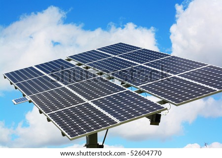solar battery skyline closeup