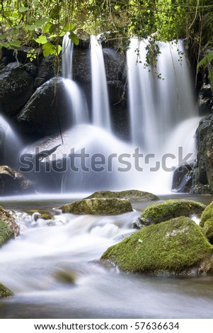 clean, cold water flows down the mountain slopes, forming waterfalls