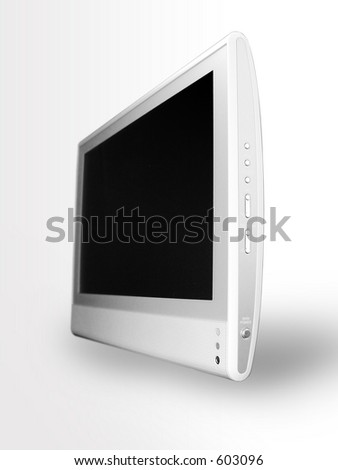 Screen Televisions on Flat Screen Tv   Isolated   White Background Stock Photo 603096