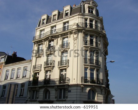 Corner Building in French city. Good image for Real estate business, history, prosperity and well- established business, travel, art, insurance etc.