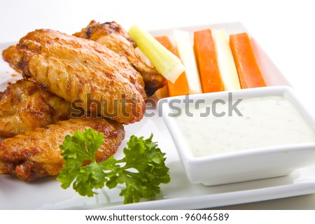 fried wings with sauce