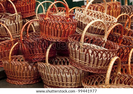 baskets on the street market