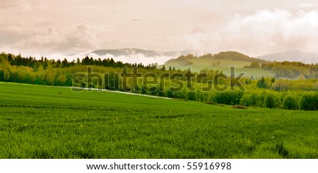 Countryside scenery after rain