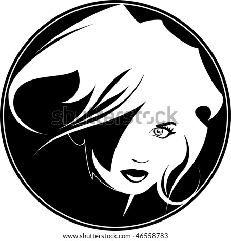 vector gorgeous girl silhouette logo 