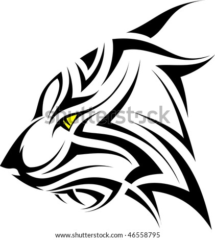 stock vector Tiger tribal tattoo