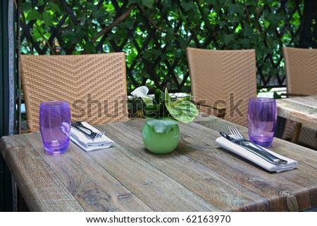 Outdoor table for two