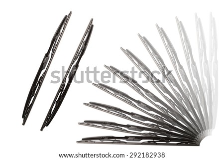 Some windscreen wipers on a white background