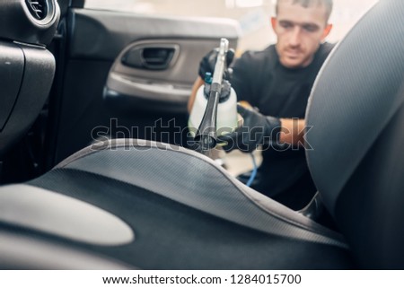 Professional dry cleaning of car interior