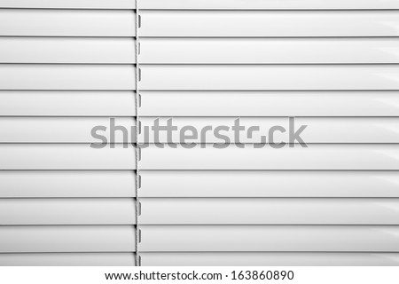 White plastic window blinds close studio shot