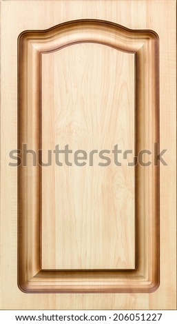 Wooden decorated facade of furniture