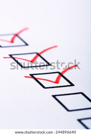 Closeup of check boxes