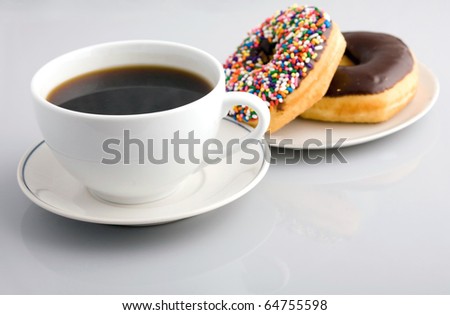 Coffee and donut, a common and unhealthy breakfast