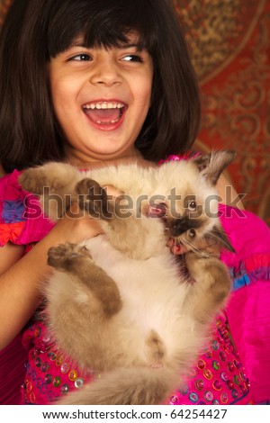 Lovely girl with cat