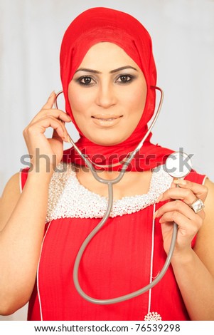 A portrait of a successful arabic Muslim female Doctor