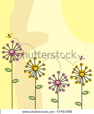 stock vector dandelions