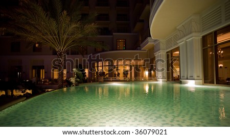 Night shoot of luxury resort on Florida