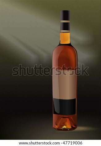 Cognac bottle against a dark background