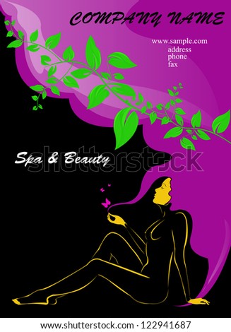 Business card for beauty and spa salon.Vector