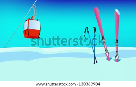 Winter sports skiing rest. Vector