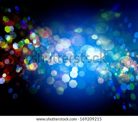Holiday.Party. Blue Abstract Backdrop with Lights