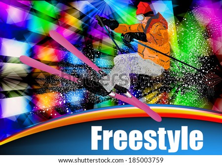 Sport.Extreme Freestyle Skiing.Snowboarding.Vector