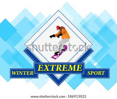 Snowboarding.Adventure Winter Sport.Extreme Skiing.Vector