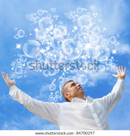 Easy happy life as flying soap bubbles