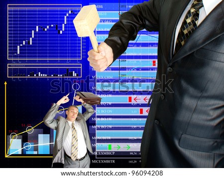 The businessman in expectation of financial bankruptcy in a condition of stress from an unsuccessful investment of investments