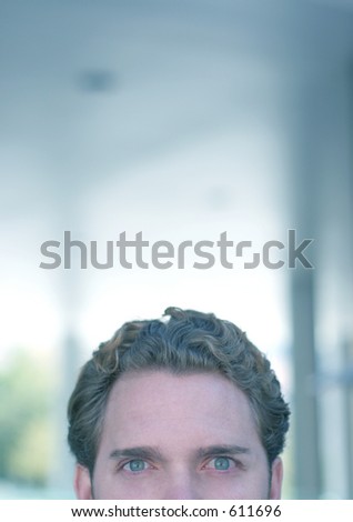 businessman with just top of head