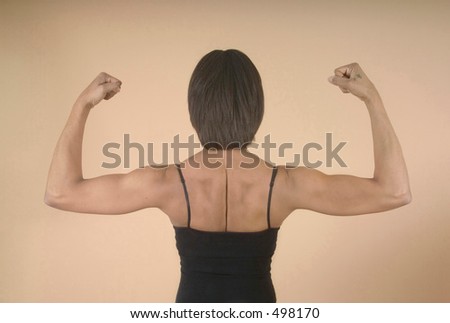 A woman with well defined muscles