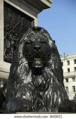 Lion statue on Nelson\'s Column