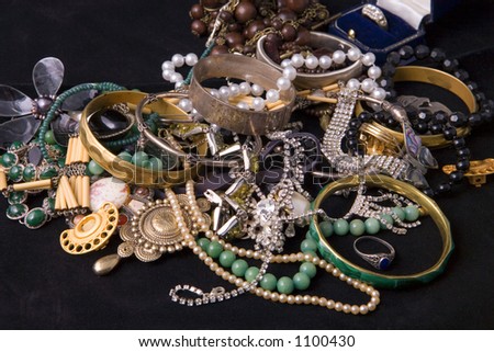 stack of spilling jewelry
