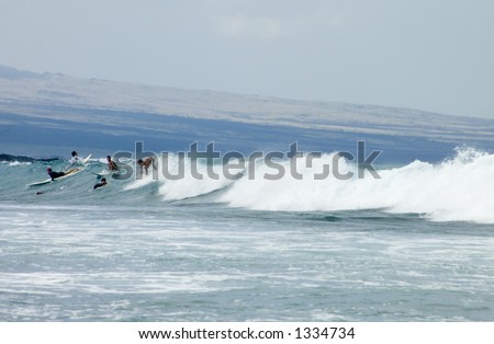 Group of men surfing
