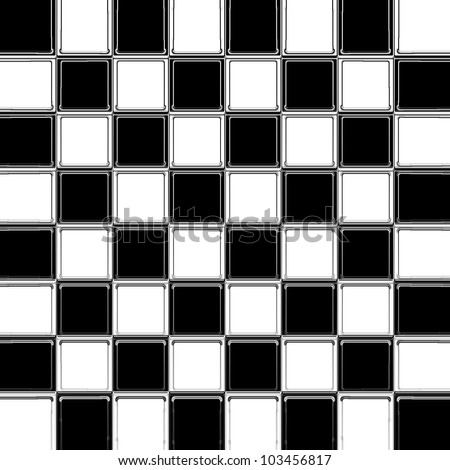 Seamless black and white square tiles pattern
