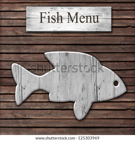 wooden fish restaurant menu card