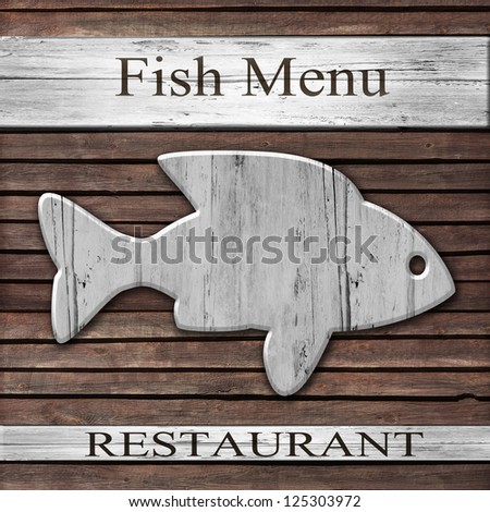 wooden fish restaurant menu card