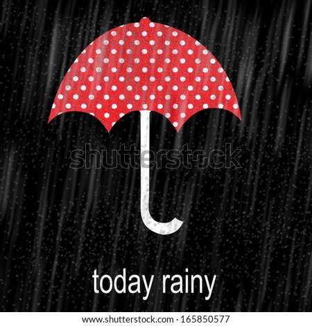 Red umbrella\'s in heavy rain