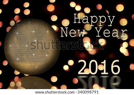 disco ball and text Happy New year