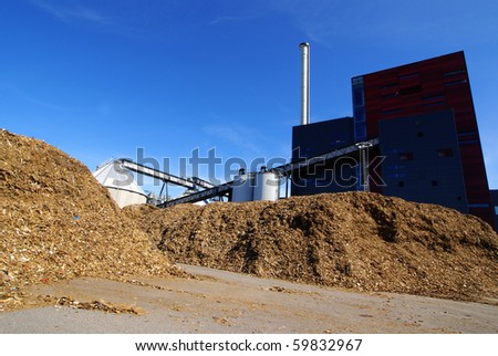 bio power plant with storage of wooden fuel