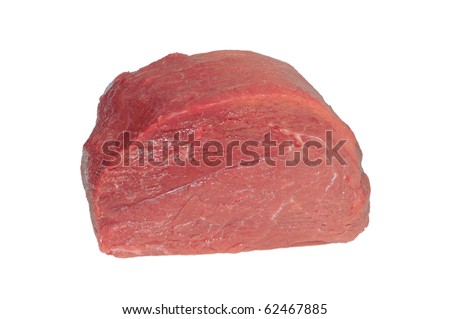 The whole piece of beef. Isolated on white