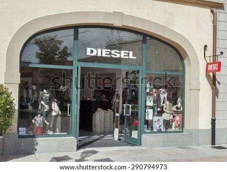 MUGELLO, ITALY - SEPTEMBER 11, 2014: Facade of Diesel store in McArthurGlen Designer Outlet Barberino situated in 30 minutes from Florence. Diesel is an Italian clothing company founded by Renzo Rosso