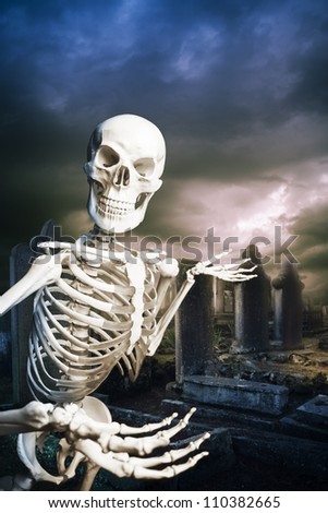 Skeleton In Graveyard