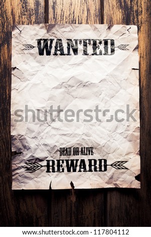 wanted dead or alive reward poster