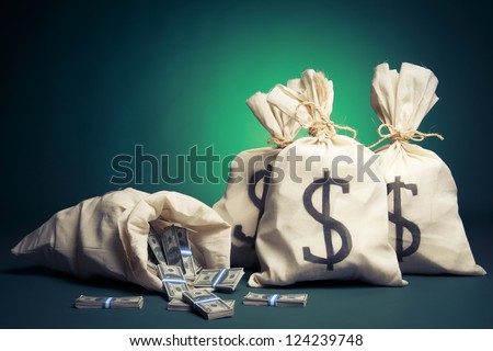 lots of money inside bags